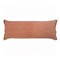 Laddha Home Designs 36" Brown and Orange Solid Stonewash Fringed Rectangular Lumbar Pillow